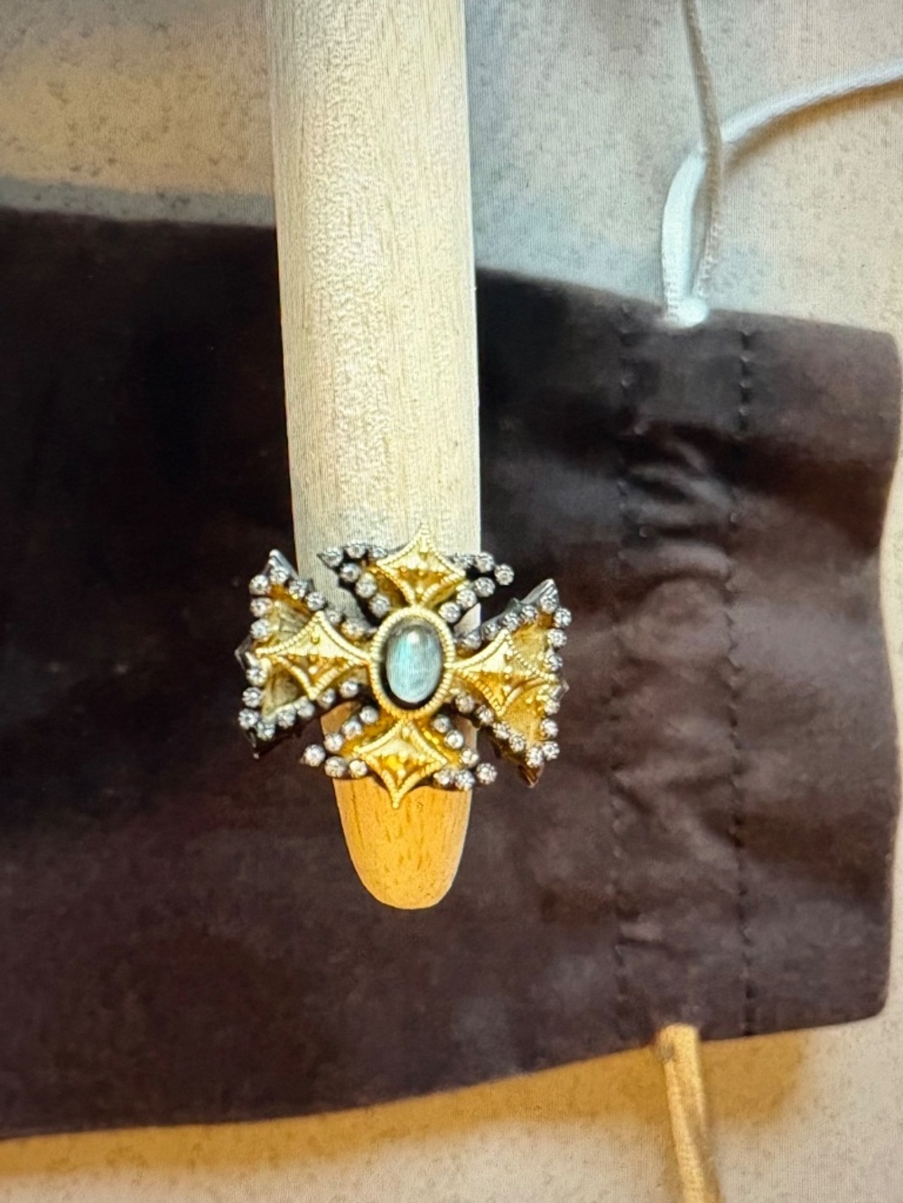 Armenta 18K Gold, Diamond & Silver, Labradorite Shield Ring (Size 7)